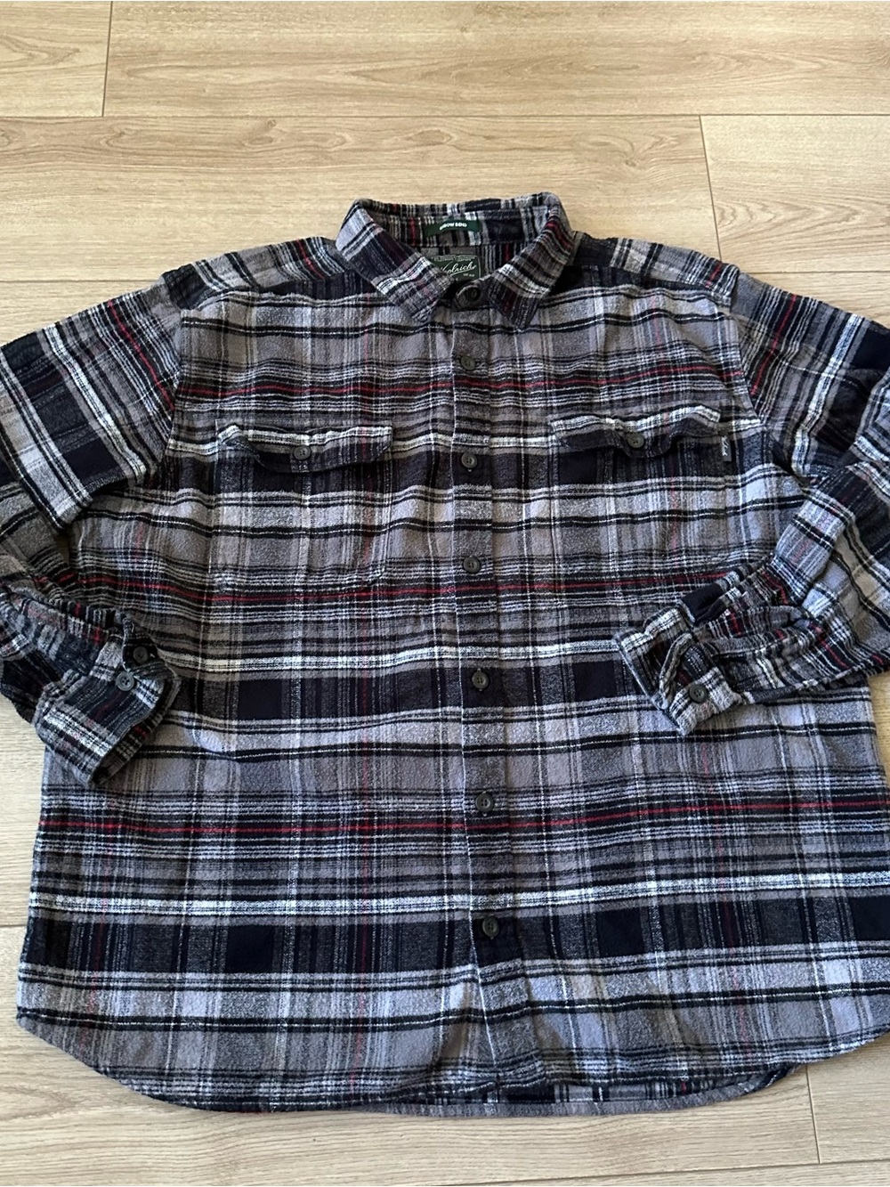 Woolrich Oxbow Bend Plaid Flannel Shacket Shirt 2XL Gray Heavy Cotton Outdoor